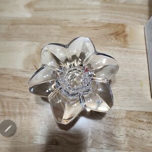 Mikasa Elegant Clear Glass Flower Candle Holder